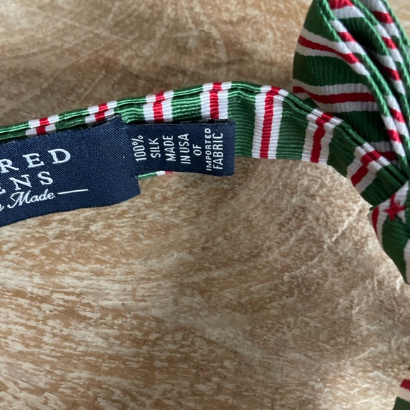 Collared Greens Boys Striped Green and Red Kids Bow Tie. Pre-tied adjustable. - Picture 6 of 7